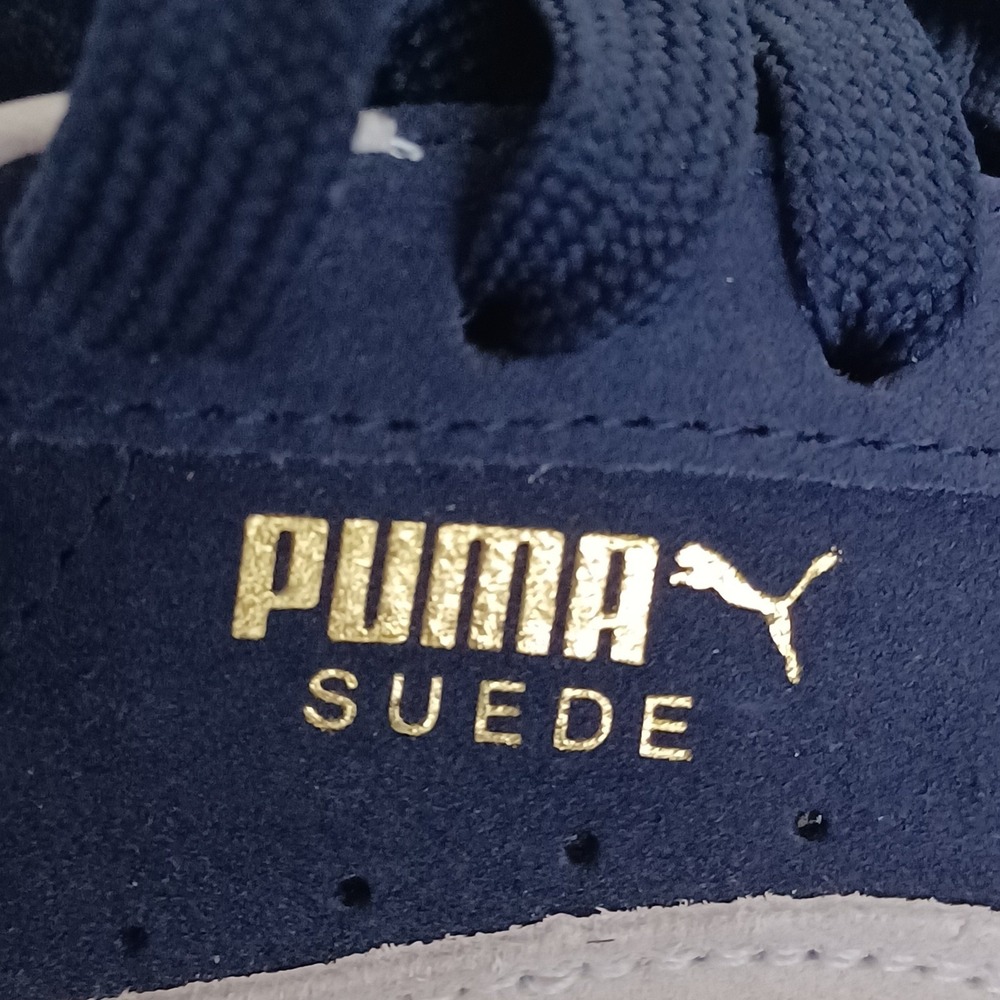 Puma Suede Classic Navy Blue White Gold Sneakers 374915-04 Men 9 Low Top Trainer - Picture 5 of 9